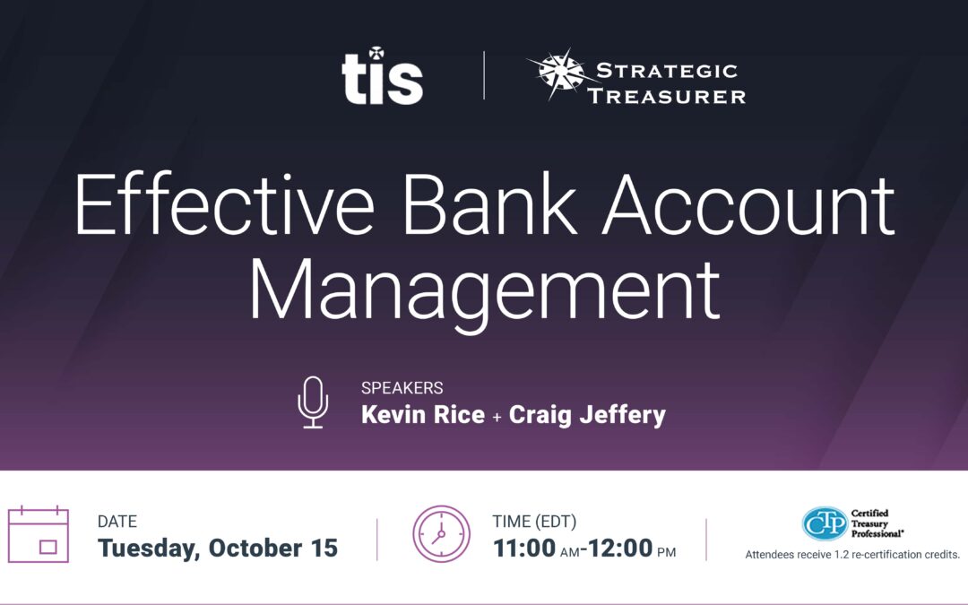 Webinar: Effective Bank Account Management | October 15