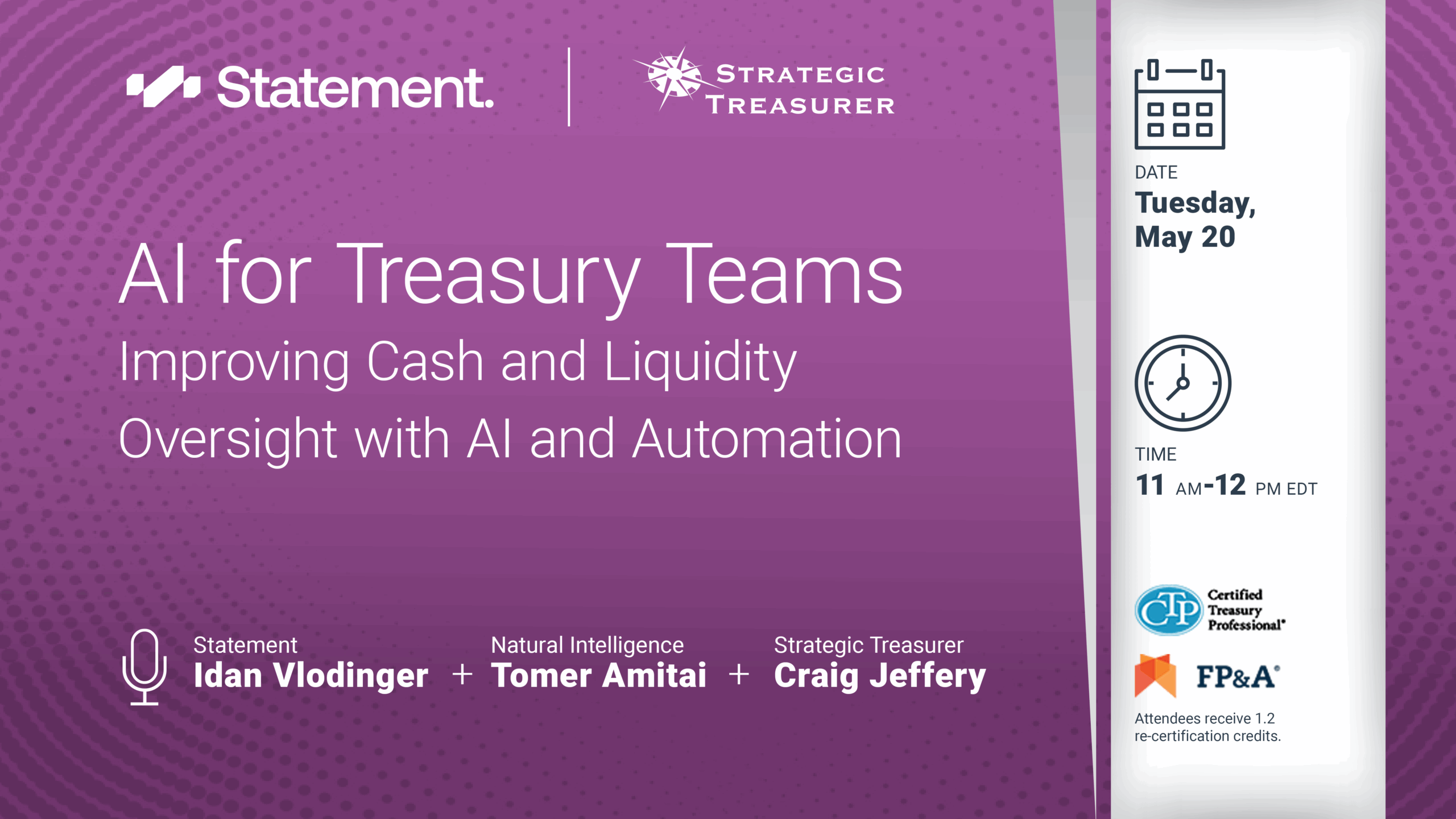 Webinar: AI for Treasury Teams: Improving Cash and Liquidity Oversight with AI and Automation | May 20