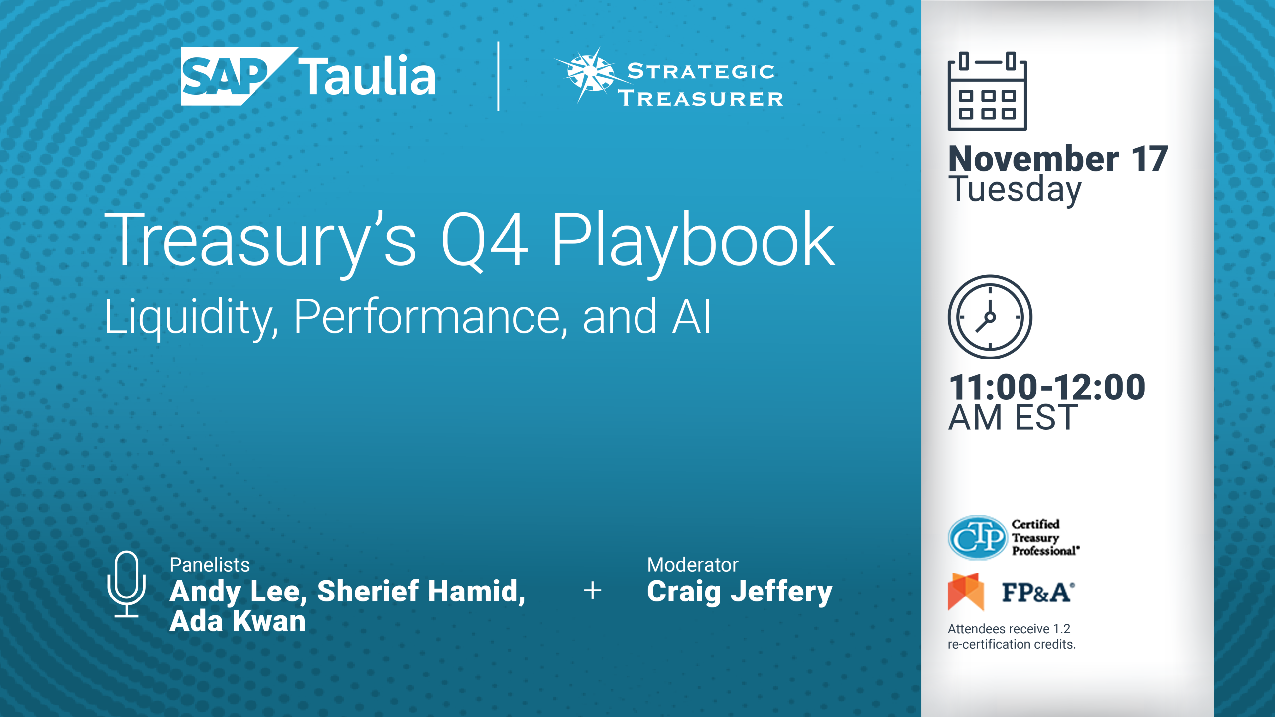 Webinar: Treasury’s Q4 Playbook: Liquidity, Performance, and AI | November 17