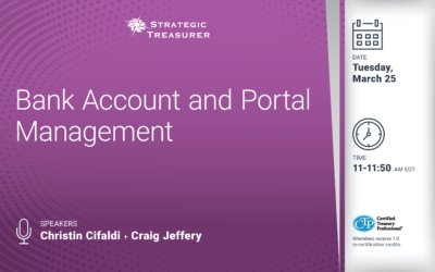 Webinar: Bank Account and Portal Management | March 25